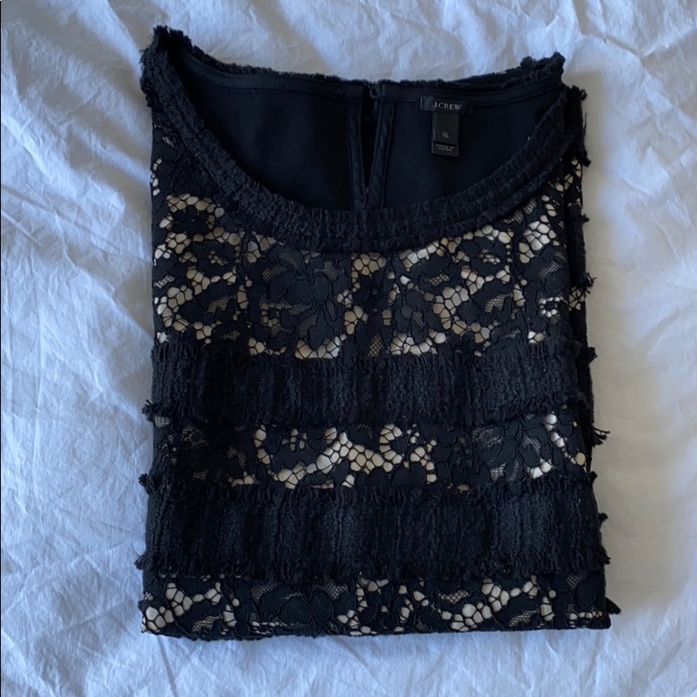 J. Crew new without tags sleeveless lace black top